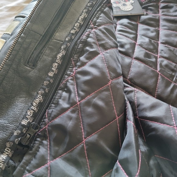 NWT genuine leather motorcycle jacket - Picture 4 of 10